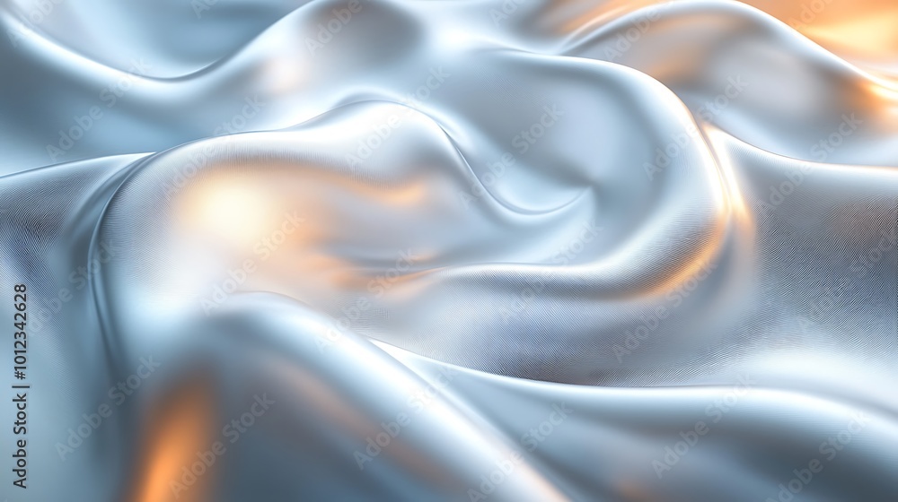 Obraz premium Abstract close-up of silky fabric with soft waves and highlights.