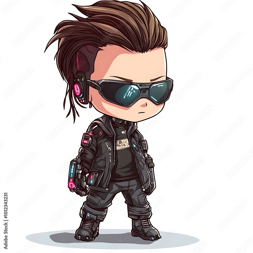 Chibi Cyberpunk Character Illustration Chibi Cyberpunk Character Illustration
