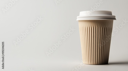 Wallpaper Mural Minimalist Disposable Coffee Cup with Lid on Plain Background Torontodigital.ca