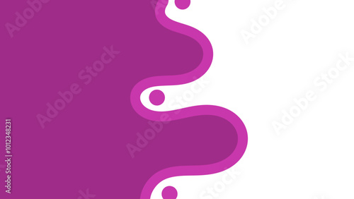 vibrant abstract design with a curvy magenta pattern on the left side, contrasting with a clean white background. The wavy lines create a dynamic, modern, and playful visual effect.