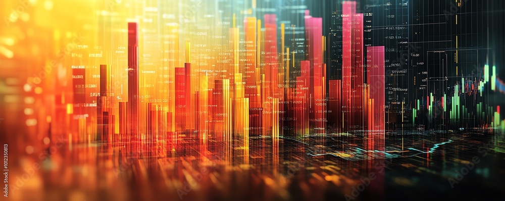 Engaging bar charts with multiple colors showing stock market fluctuations or colorful financial data for investment analysis Engaging bar charts with multiple colors showing stock market fluctuations or colorful financial data for investment analysis
