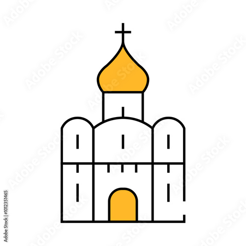 church religion building line icon vector. church religion building sign. isolated symbol illustration