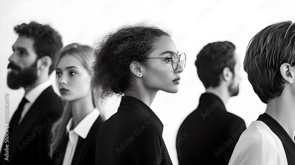 Obraz premium Professional businesspeople standing in line 