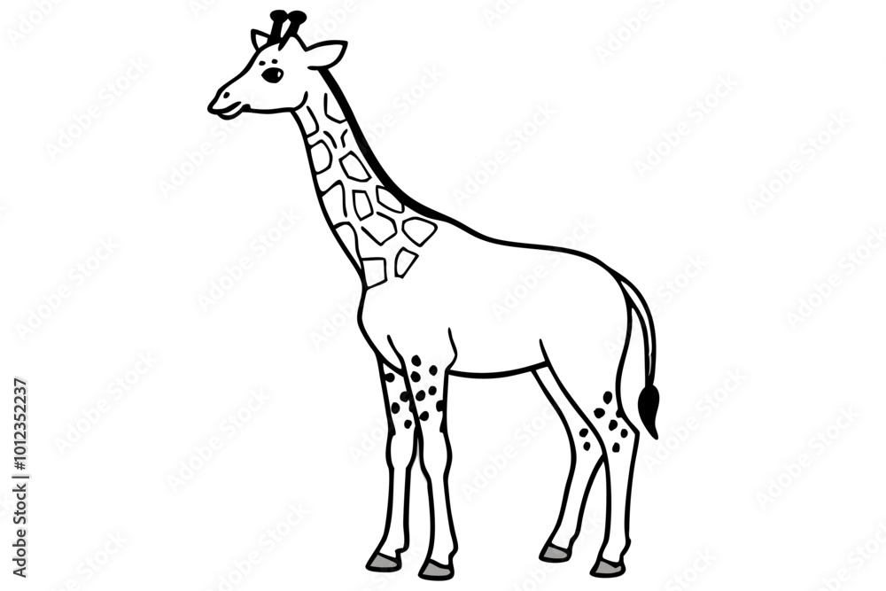 Obraz premium Animal Giraffe Sublimation Designs - Vector, Cartoon, Clipart, Line Art for Graphics & Print, Animal giraffe sublimation, vector, cartoon, and clipart for digital graphics and print use