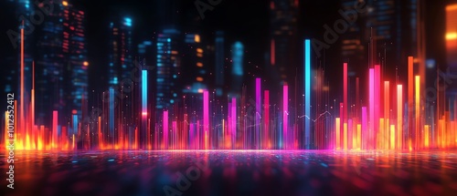 Wallpaper Mural Bright and colorful bar charts with fluctuating values for stock market investment analysis or vibrant banking charts Torontodigital.ca