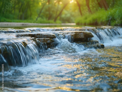 Serene rivers with flowing water, peaceful and inviting, Nature, Soft tones, Photograph, Natural tranquility