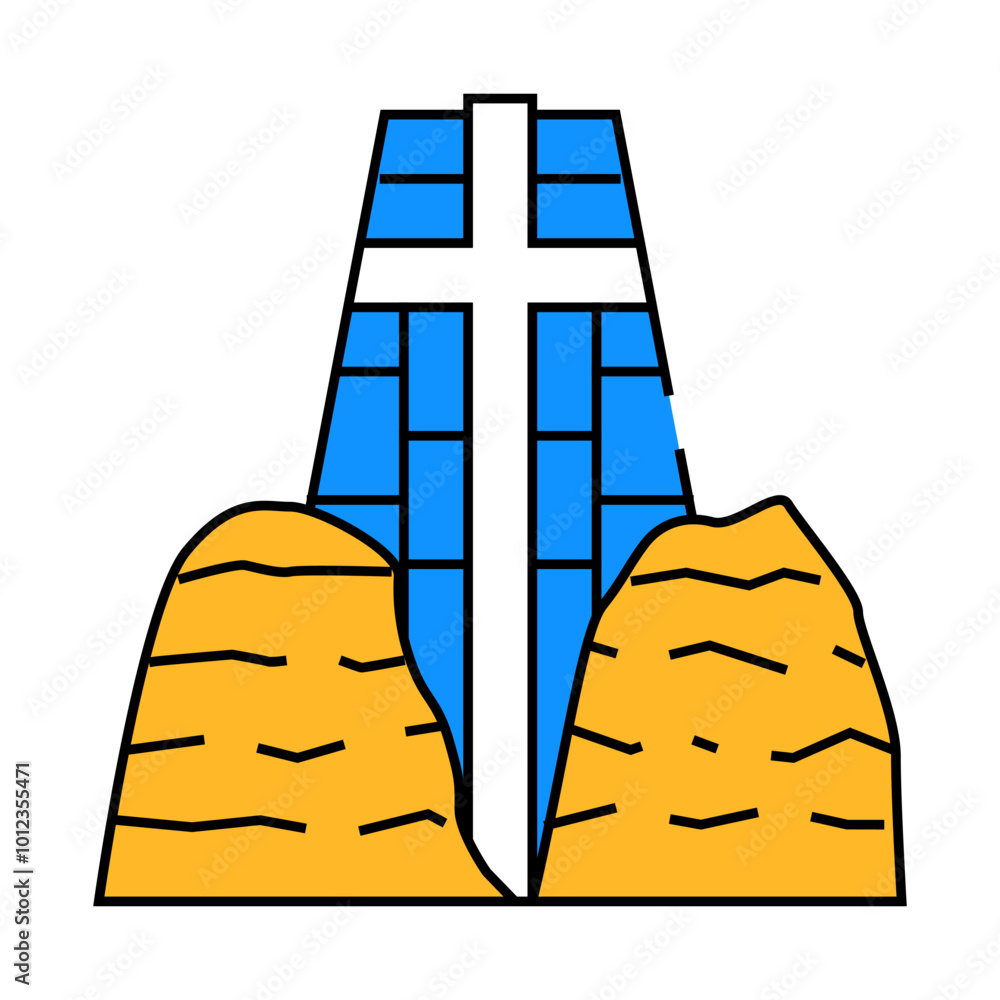 catholic chapel of holy cross line icon vector. catholic chapel of holy cross sign. isolated symbol illustration catholic chapel of holy cross line icon vector. catholic chapel of holy cross sign. isolated symbol illustration