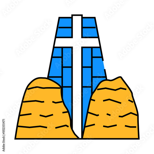 catholic chapel of holy cross line icon vector. catholic chapel of holy cross sign. isolated symbol illustration