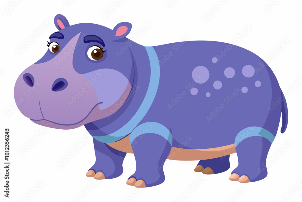 Fototapeta premium Animal Hippo Sublimation Designs: Vector Illustrations, Cartoons, Clipart, Line Art, Hippo sublimation designs: vector, clipart, cartoons, and line art for digital products and prints.