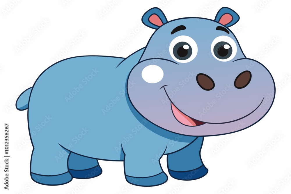Obraz premium Animal Hippo Sublimation Designs: Vector Illustrations, Cartoons, Clipart, Line Art, Hippo sublimation designs: vector, clipart, cartoons, and line art for digital products and prints.