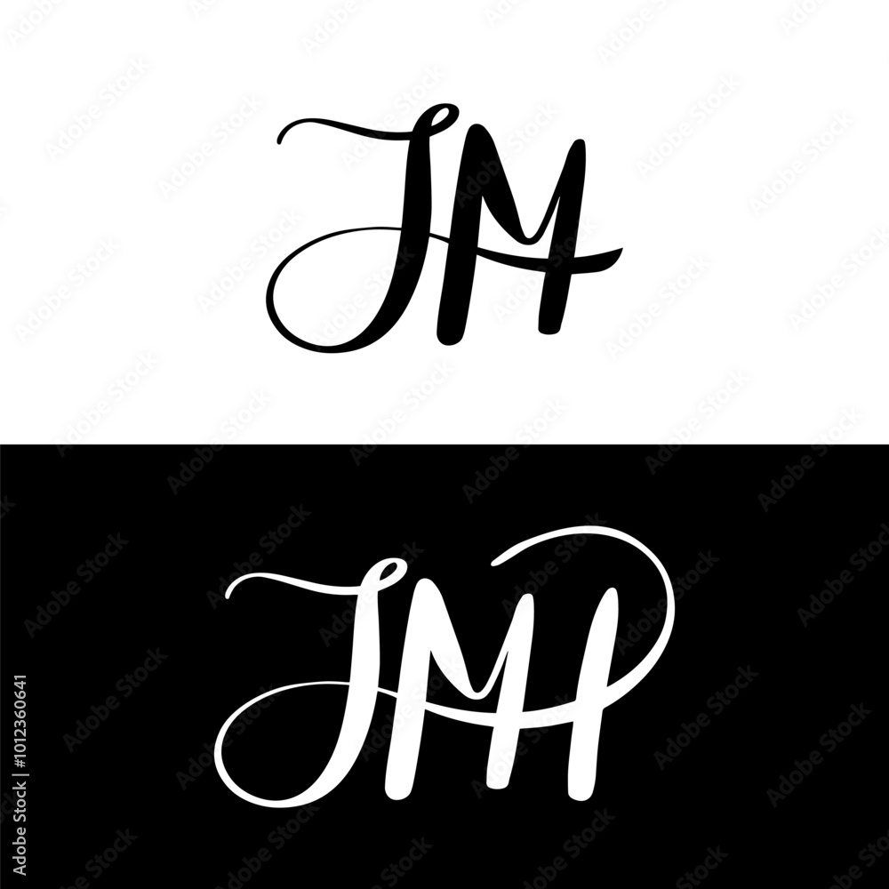 initial letter jm and jmh script unique logo black initial letter jm and jmh script unique logo black