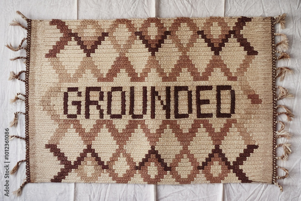 Handwoven rug with Handwoven rug with