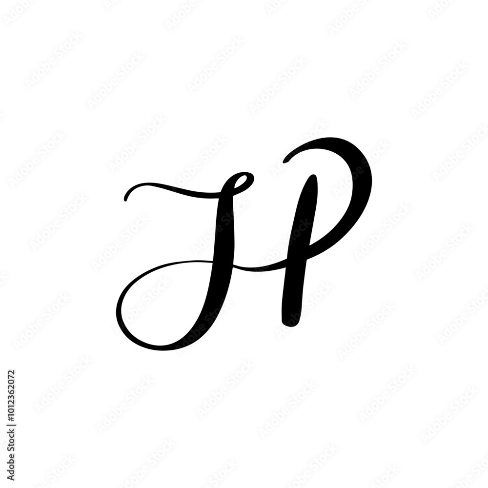 initial letter jp script unique logo black initial letter jp script unique logo black