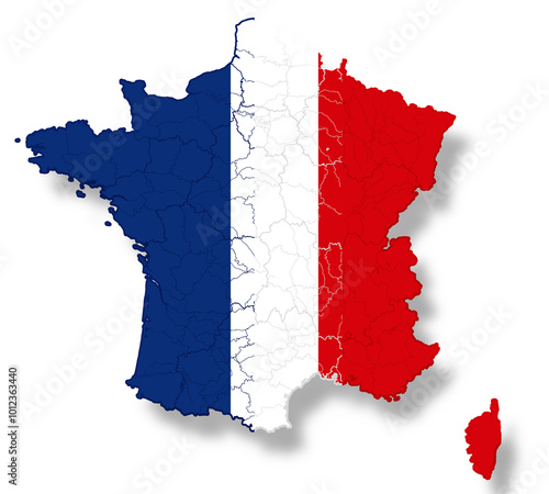 creative map of France, fre...