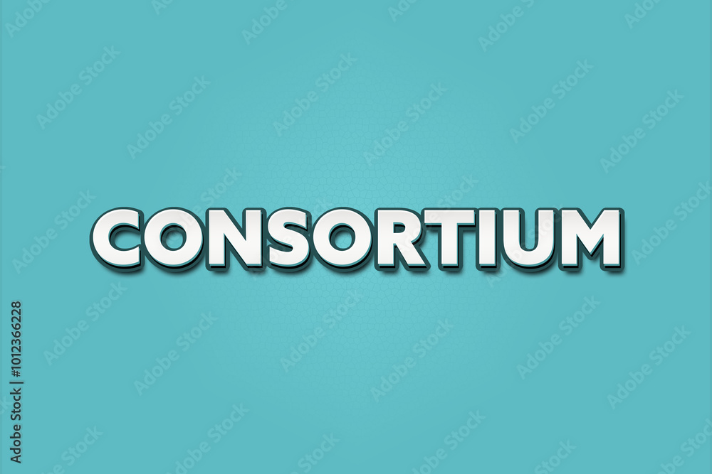 Fototapeta premium Consortium. A Illustration with white text isolated on light green background.