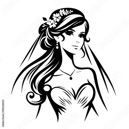 Woman dressed as a bride