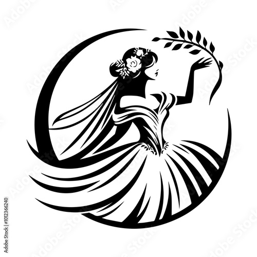 Woman dressed as a bride