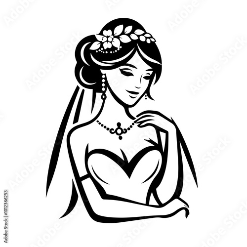 Woman dressed as a bride