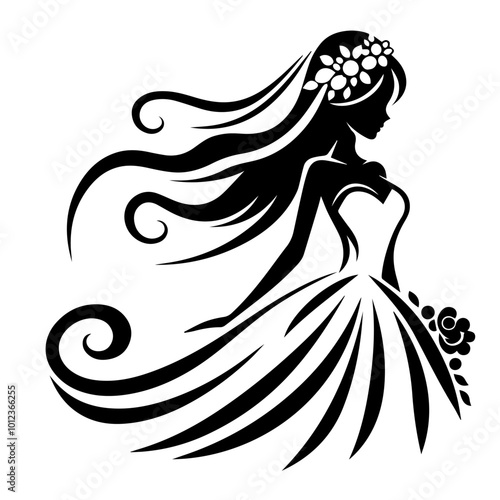 Woman dressed as a bride