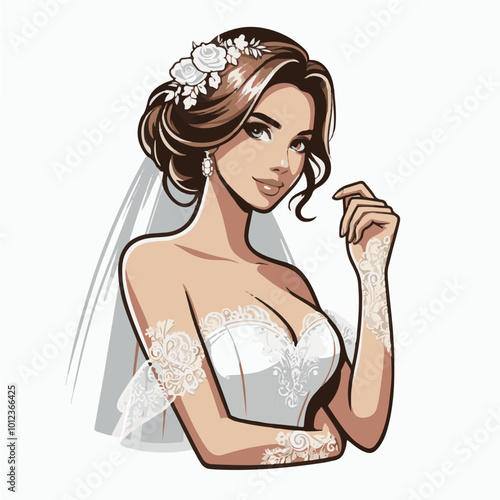 Woman dressed as a bride