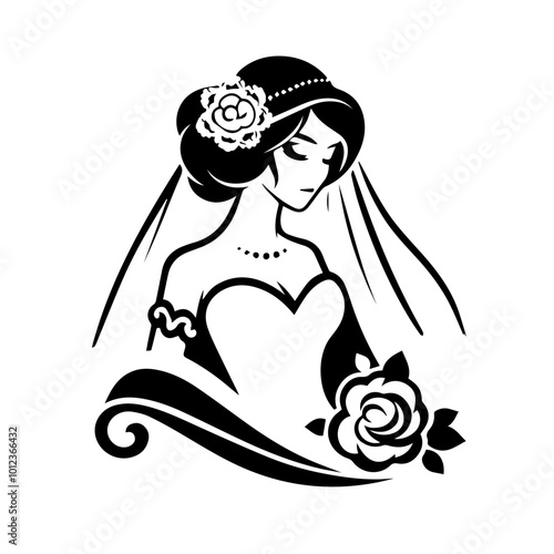 Woman dressed as a bride
