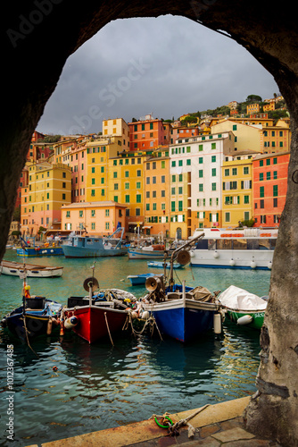The beautiful old fishermen village of Camogli, nearby Genoa,
