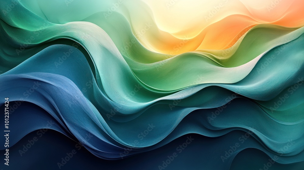 Abstract wavy background in shades of blue, green, and yellow. Abstract wavy background in shades of blue, green, and yellow.