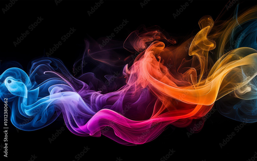 abstract colorful rainbow smoke on black background abstract colorful rainbow smoke on black background