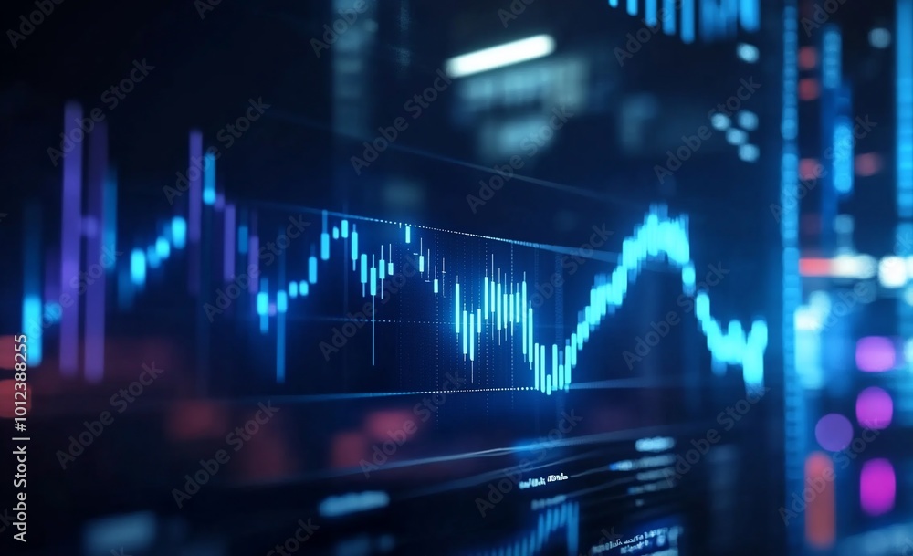 A digital financial chart displaying market trends and data analysis. A digital financial chart displaying market trends and data analysis.