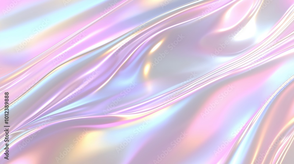 Iridescent pastel wavy texture with silky abstract background design Iridescent pastel wavy texture with silky abstract background design