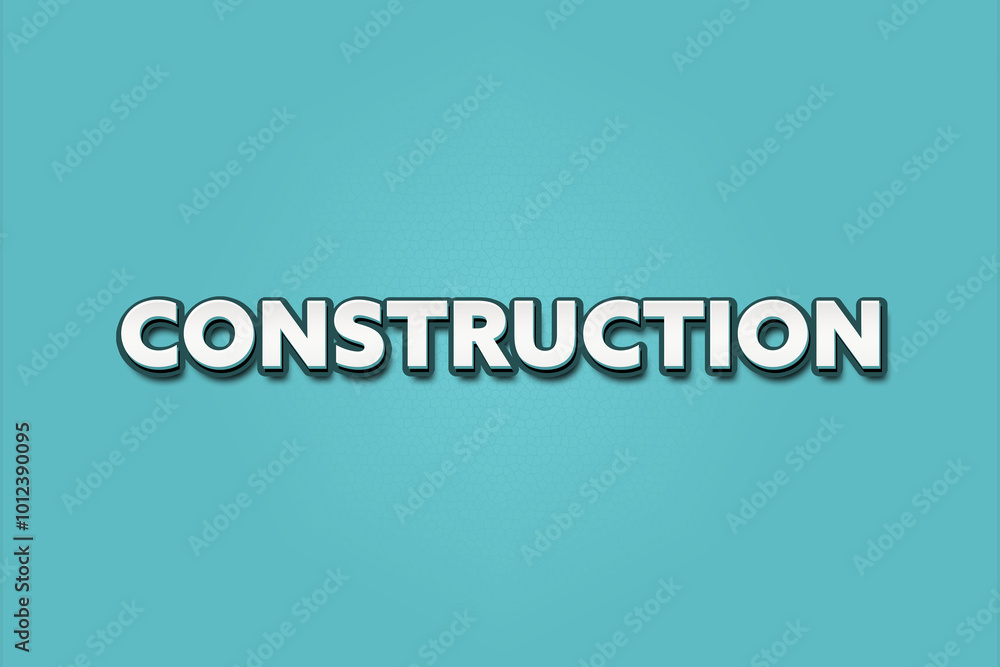 Fototapeta premium Construction. A Illustration with white text isolated on light green background.