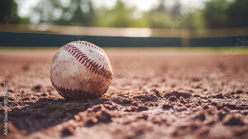 Close-up of a Baseball on the Field