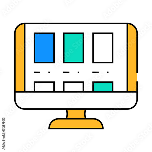 choosing online book line icon vector. choosing online book sign. isolated symbol illustration
