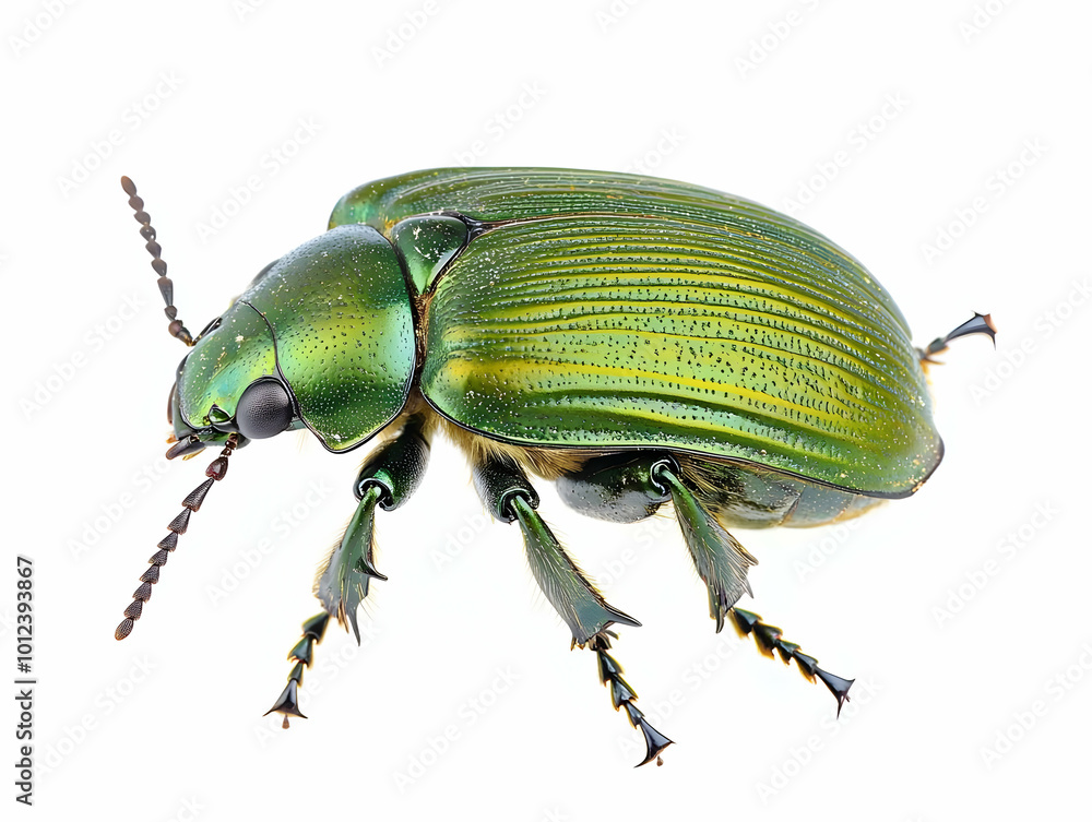 Green Beetle Photo - Isolated Insect on White Background Green Beetle Photo - Isolated Insect on White Background