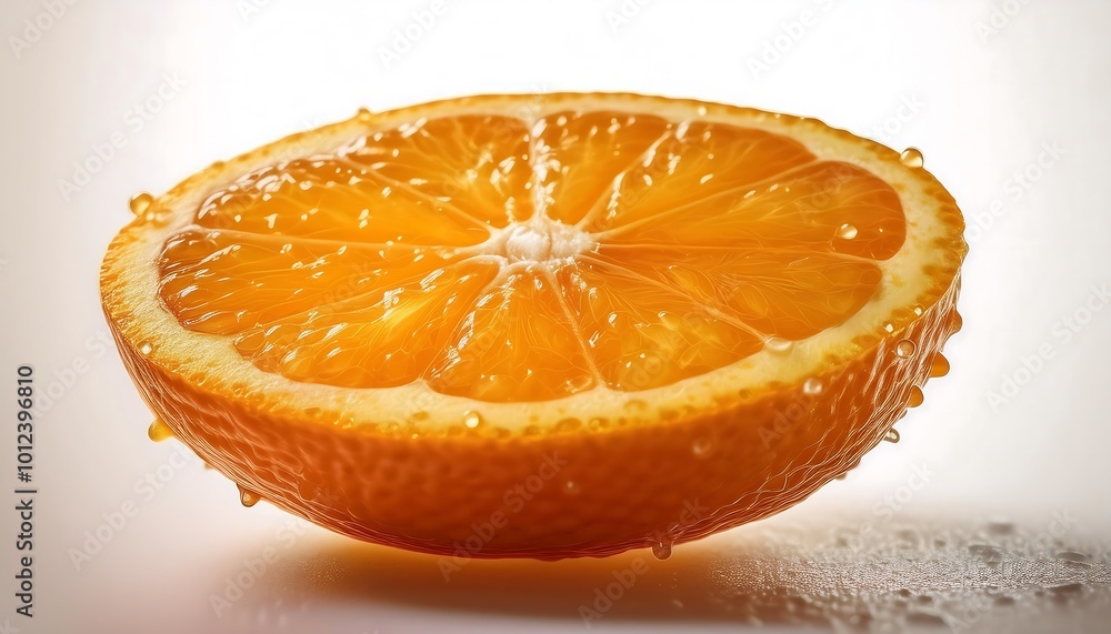 Freshly sliced orange showcasing juicy segments and vibrant color in a bright kitchen setting. Generative AI Freshly sliced orange showcasing juicy segments and vibrant color in a bright kitchen setting. Generative AI