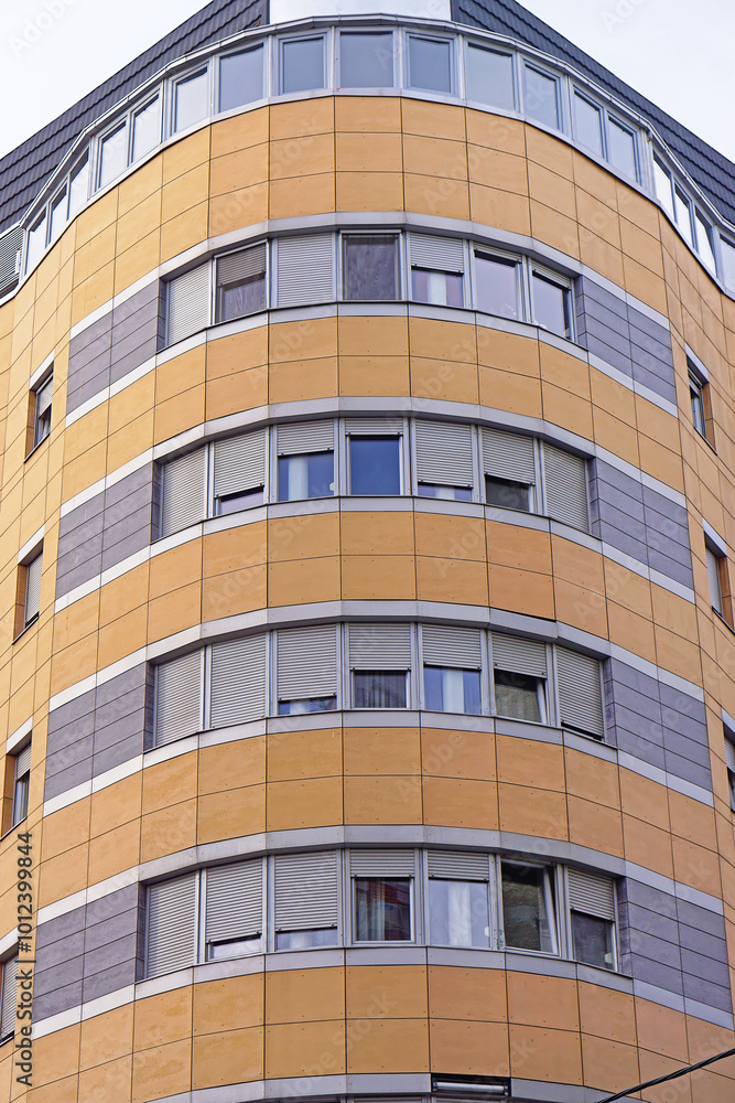 Modern apartments round condo building in city Modern apartments round condo building in city