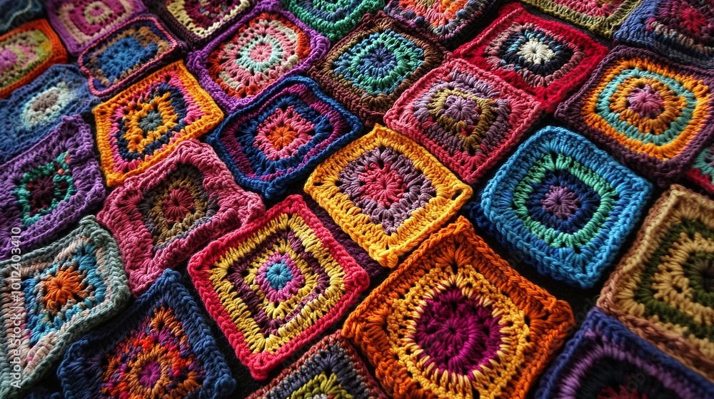 Colorful Crochet Squares Blanket Pattern - Handmade Yarn Art Colorful Crochet Squares Blanket Pattern - Handmade Yarn Art