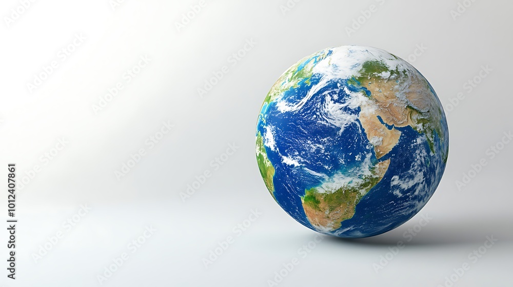 3D Render of Earth Against a White Background 3D Render of Earth Against a White Background