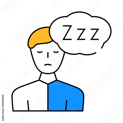 sleepiness diabetes symptom line icon vector. sleepiness diabetes symptom sign. isolated symbol illustration