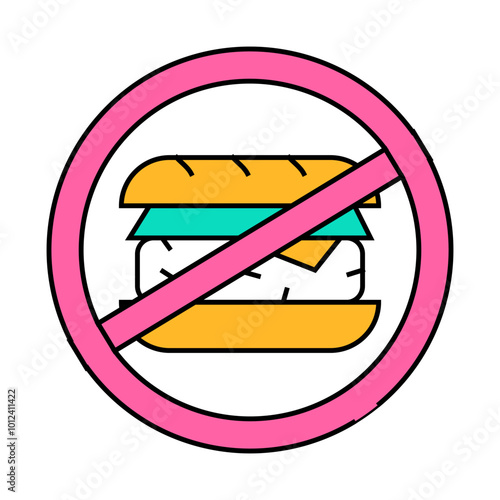 fast food stop eating line icon vector. fast food stop eating sign. isolated symbol illustration