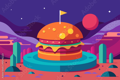  Delicious Burger vector art illustration 