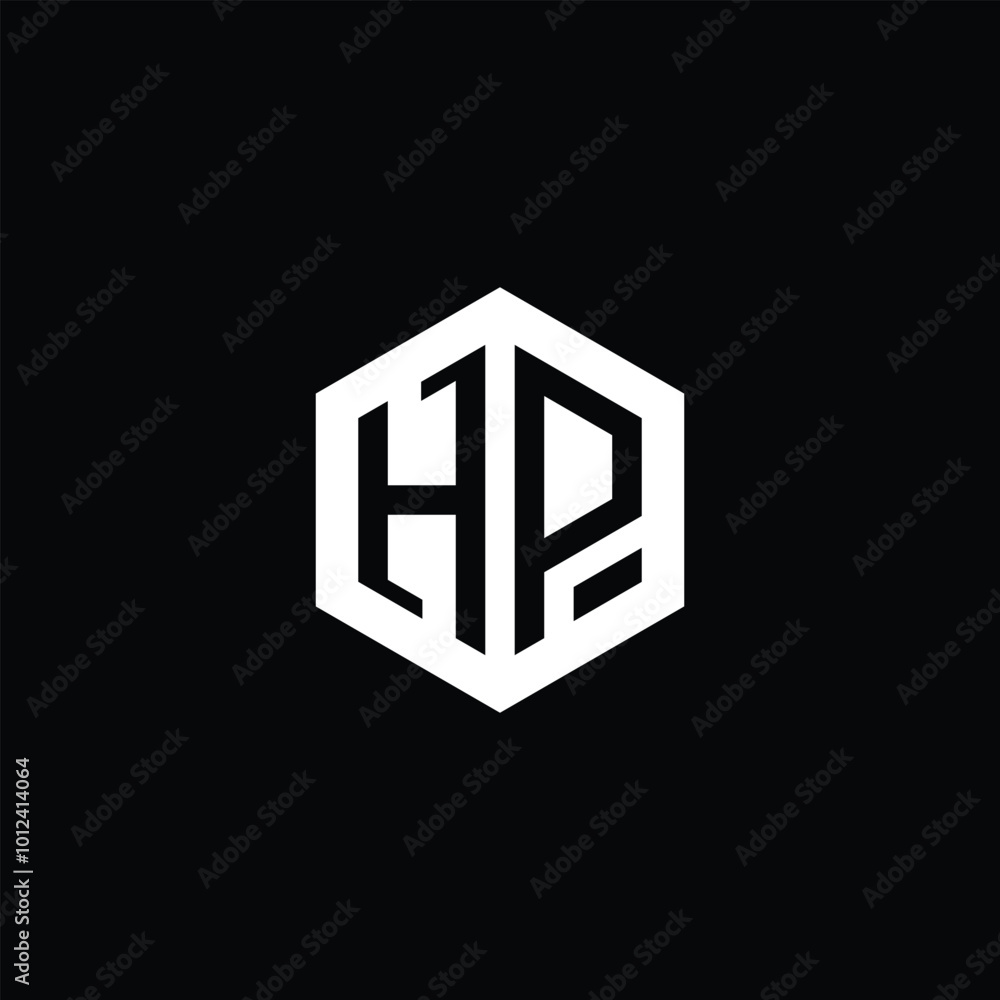 Hexagonal Letter HP Logo Design Hexagonal Letter HP Logo Design