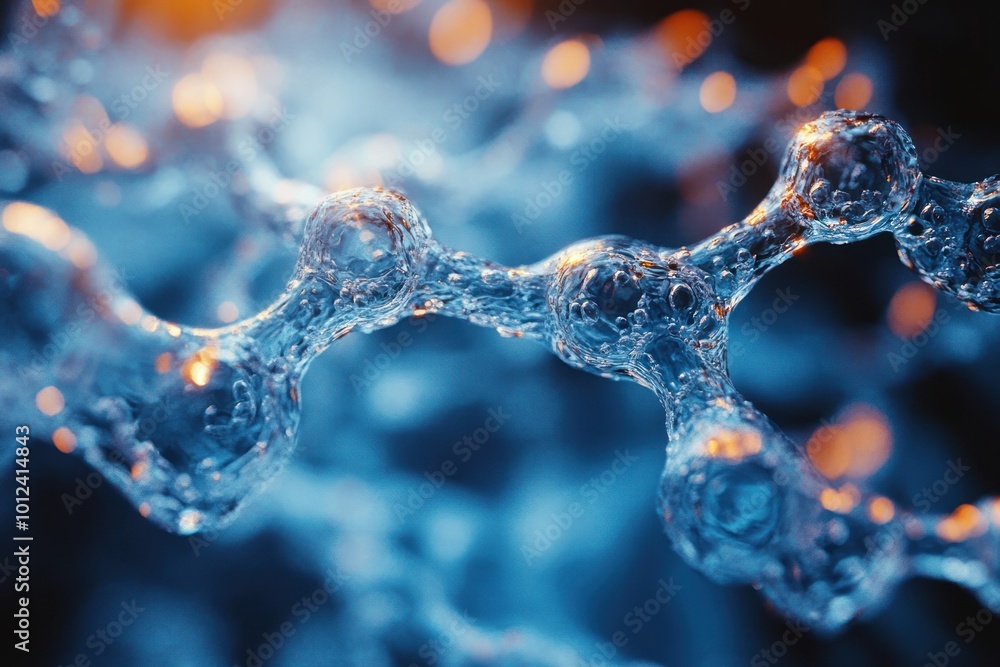 Abstract molecular structure with blurred background. Abstract molecular structure with blurred background.