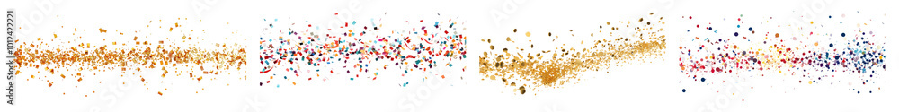 Colorful confetti png cut out element set Colorful confetti png cut out element set