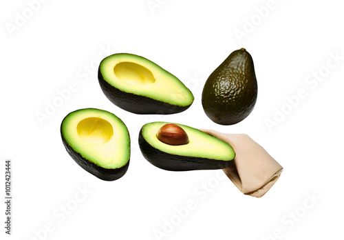 avocado isolated on white background, delicious food