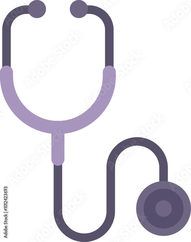 Simple flat vector illustration of a stethoscope, an essential tool for medical professionals