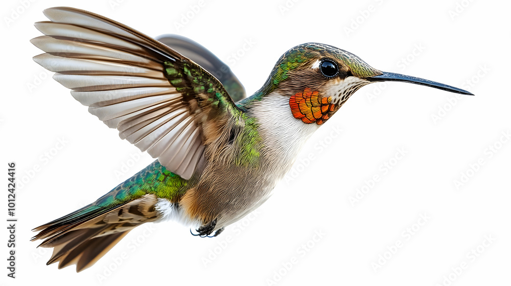 Realistic Hummingbird in Flight Illustration Realistic Hummingbird in Flight Illustration