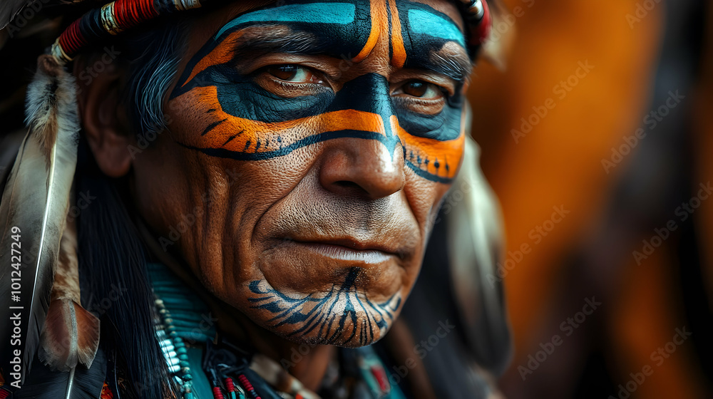 Fototapeta premium Apache Indian Shaman Celebrates Indigenous