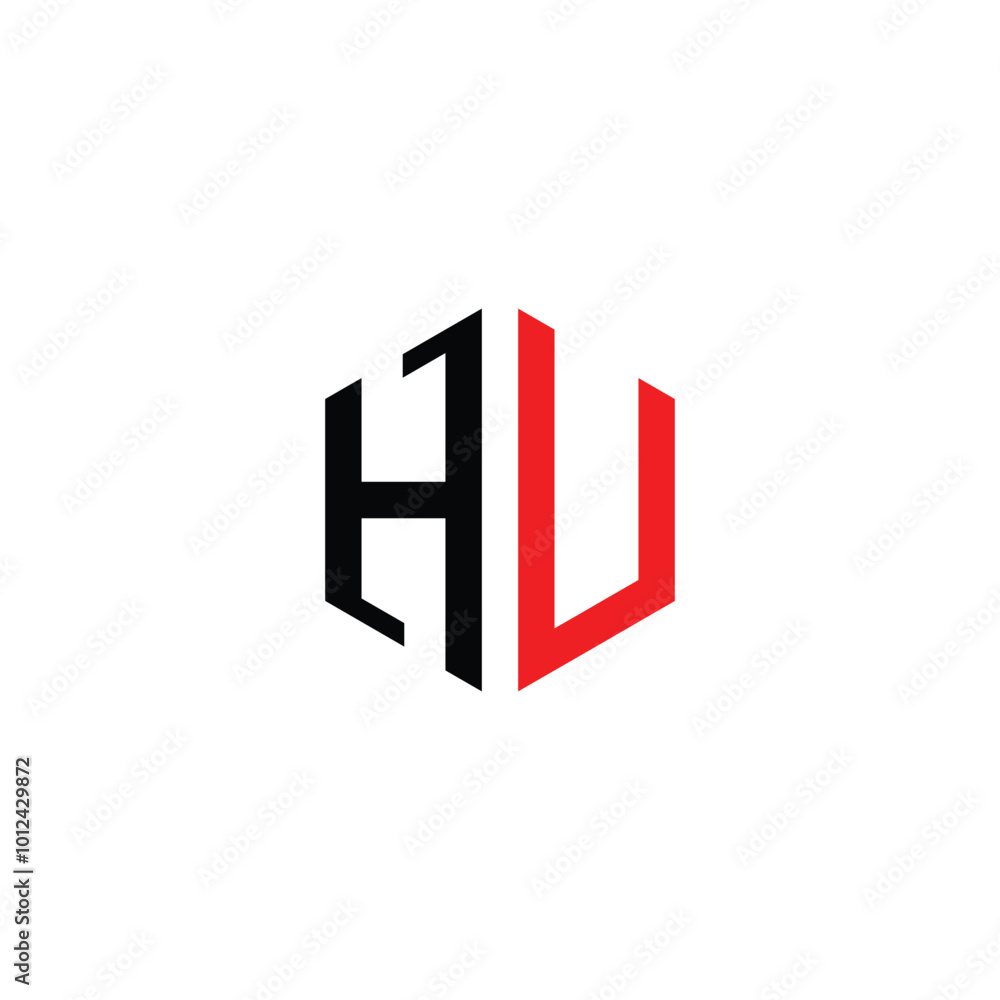 Hexagonal Letter HU Logo Design Hexagonal Letter HU Logo Design