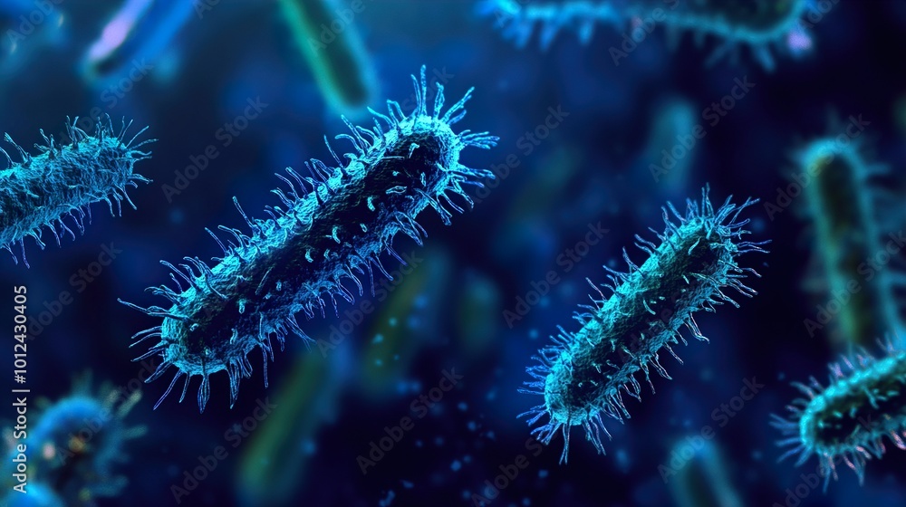 Microscopic View of Bacteria - Science Illustration Microscopic View of Bacteria - Science Illustration